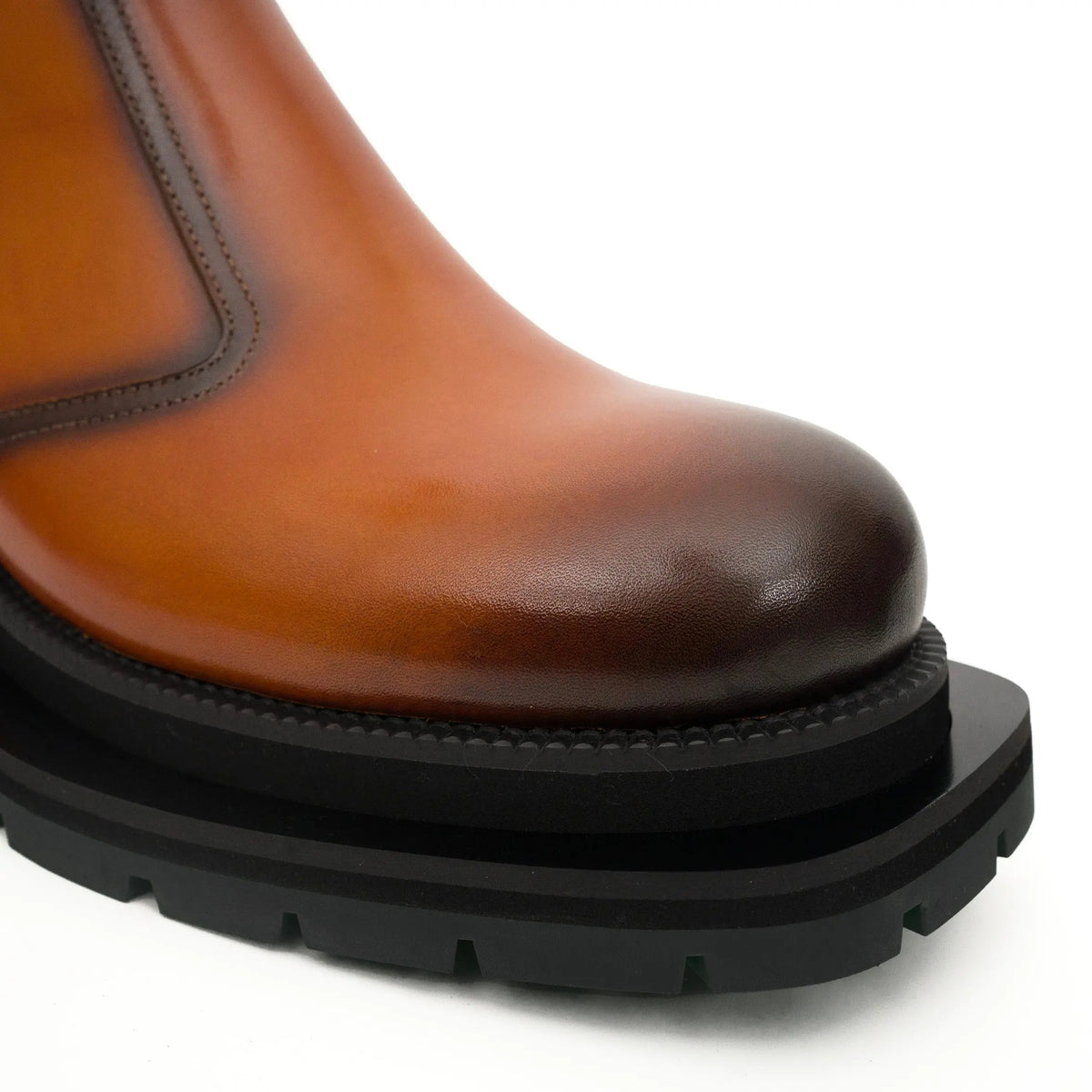 Cognac Burnished Chelsea Boots DIVINCH