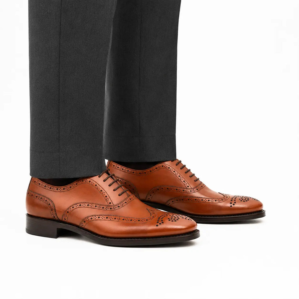 Cognac Wingtip Brogue Oxford DIVINCH