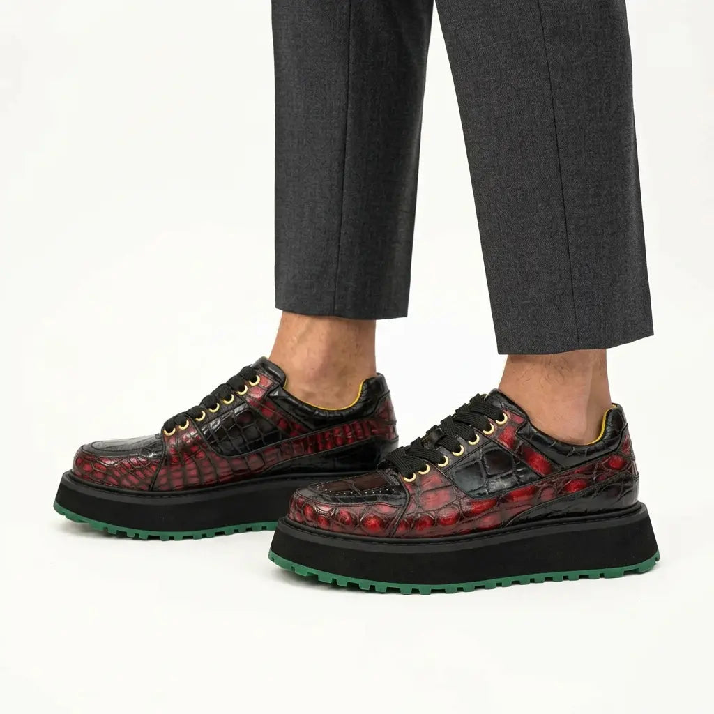Crimson Crocodile Platform Sneaker DIVINCH