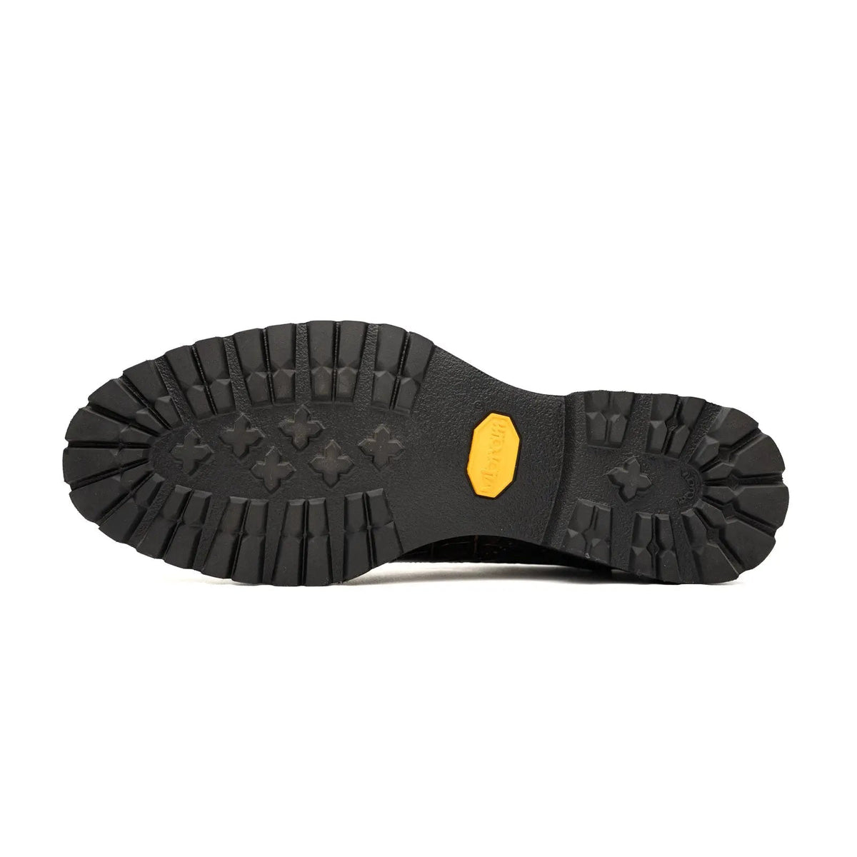 Dark Brown-Black Textured Lug Sole Derby Shoe