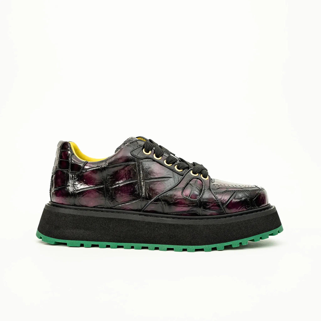 Crocodile Leather Platform Sneaker DIVINCH