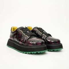 Crocodile Leather Platform Sneaker DIVINCH