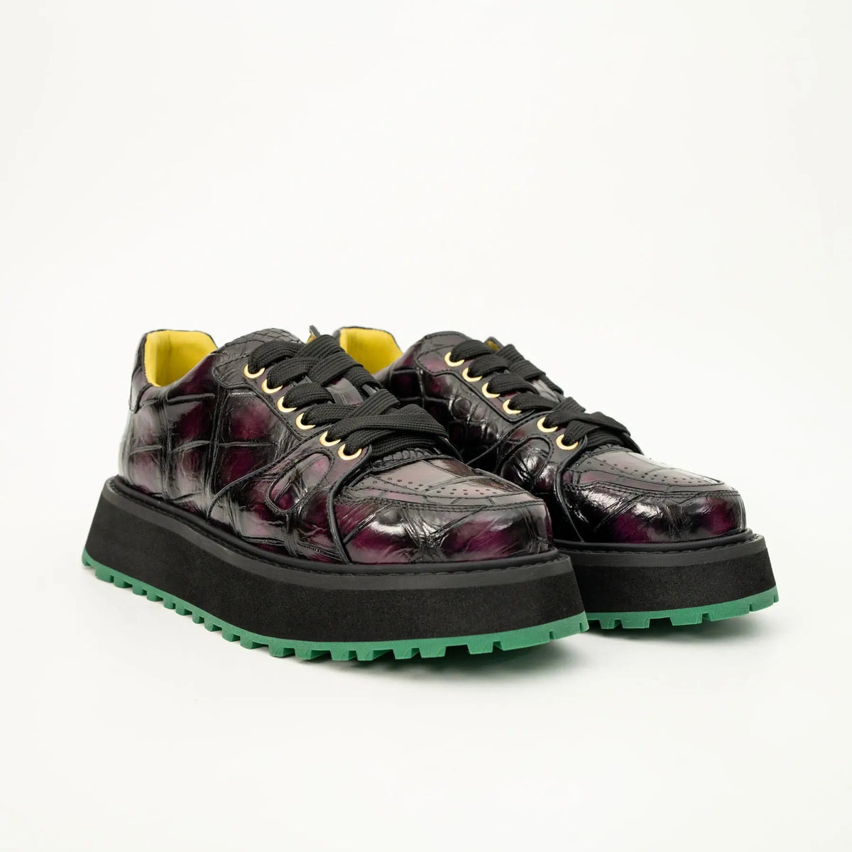 Crocodile Leather Platform Sneaker DIVINCH