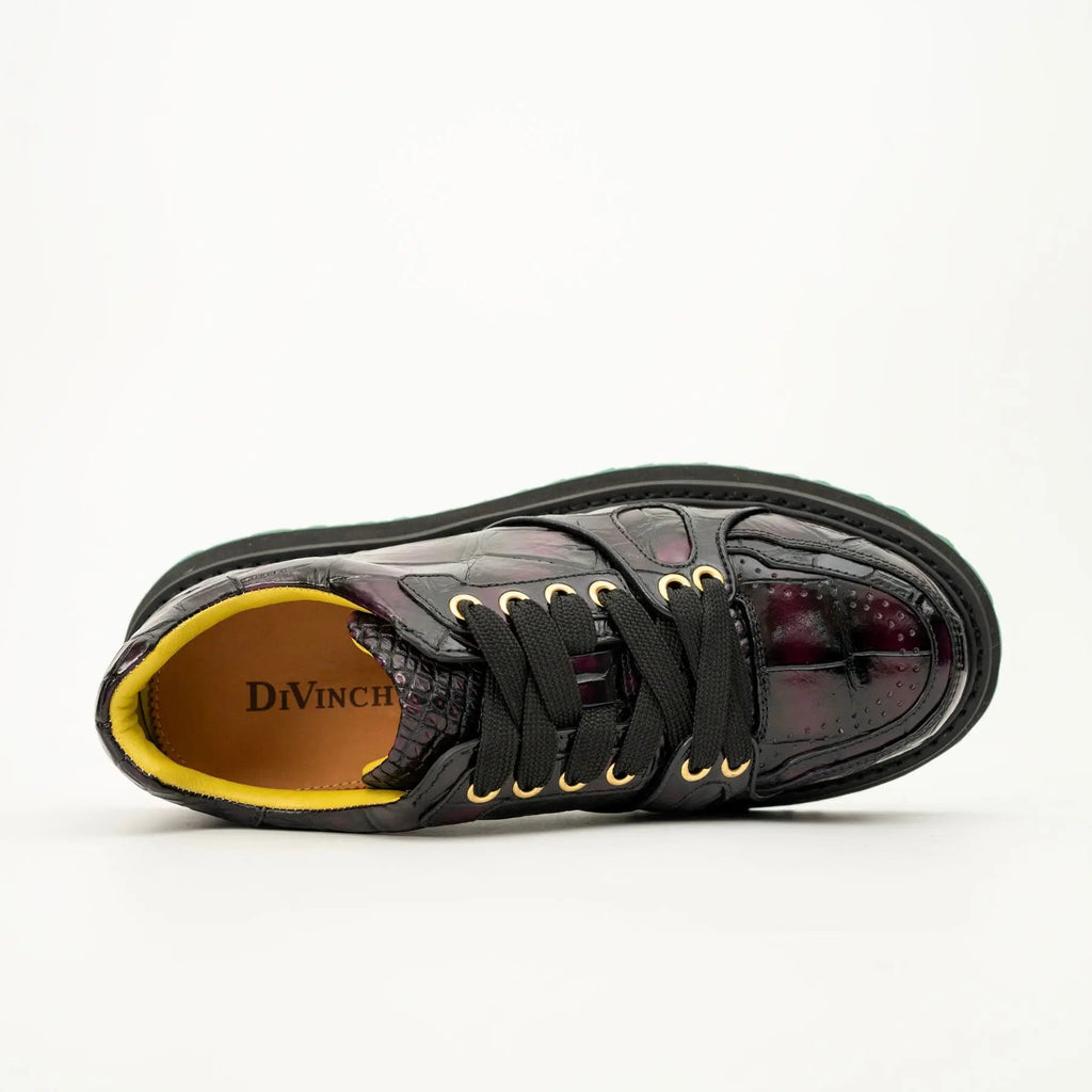 Crocodile Leather Platform Sneaker DIVINCH
