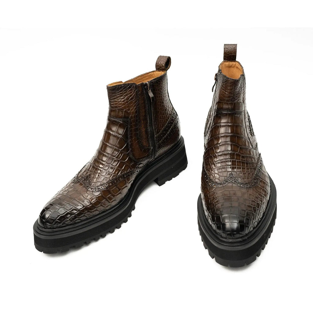 Crocodile - Skin Chelsea Boots with Chunky Sole DIVINCH