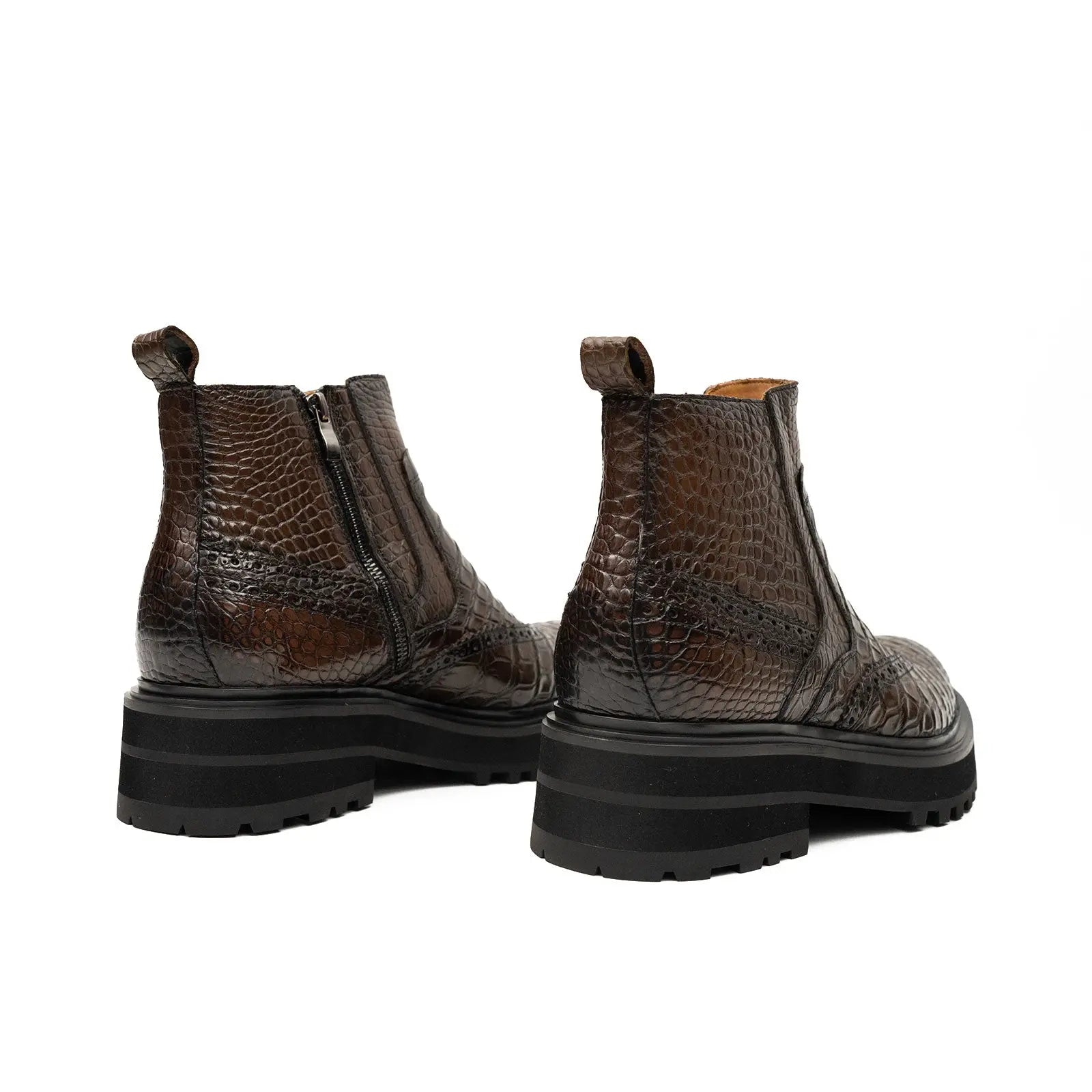 Crocodile - Skin Chelsea Boots with Chunky Sole DIVINCH