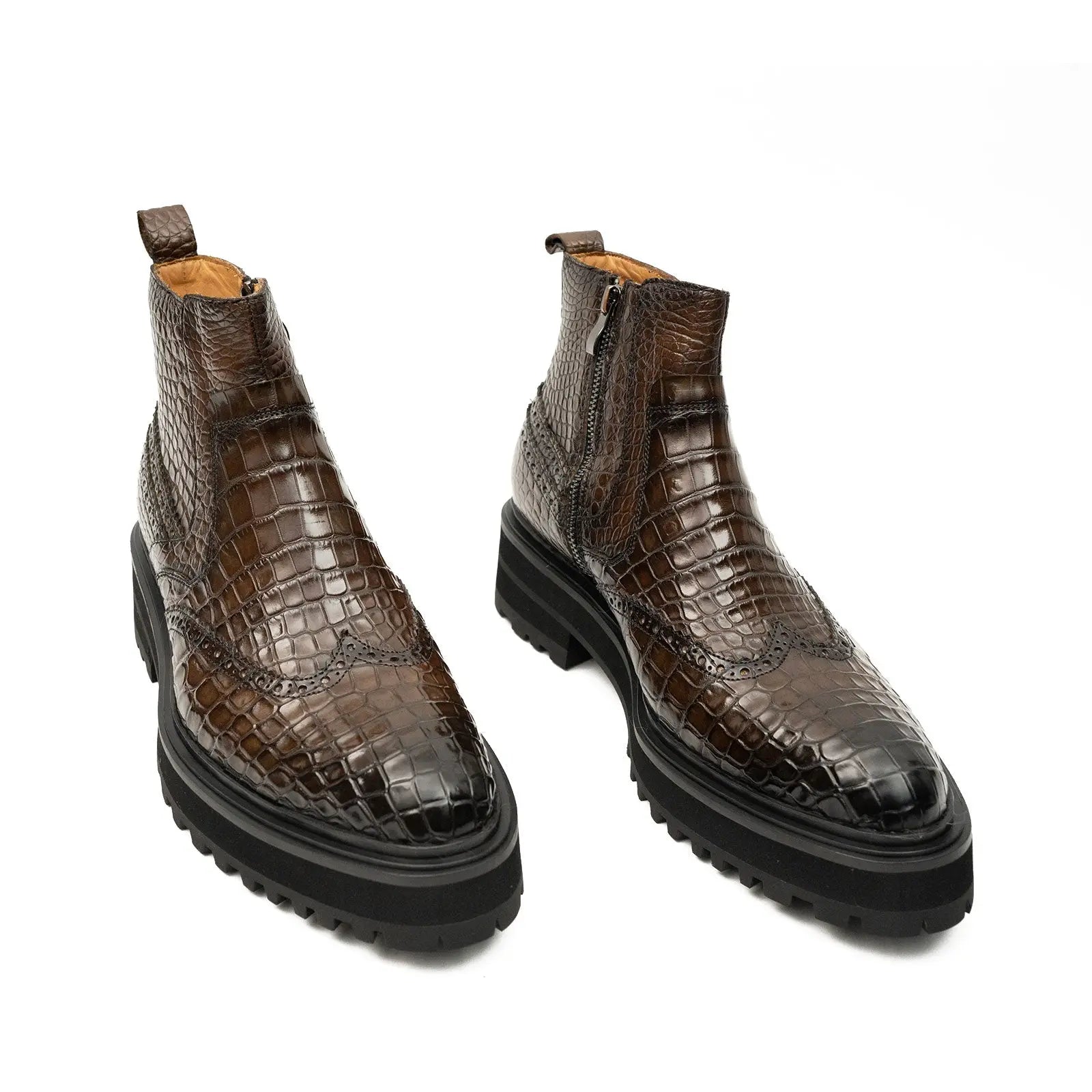 Crocodile - Skin Chelsea Boots with Chunky Sole DIVINCH