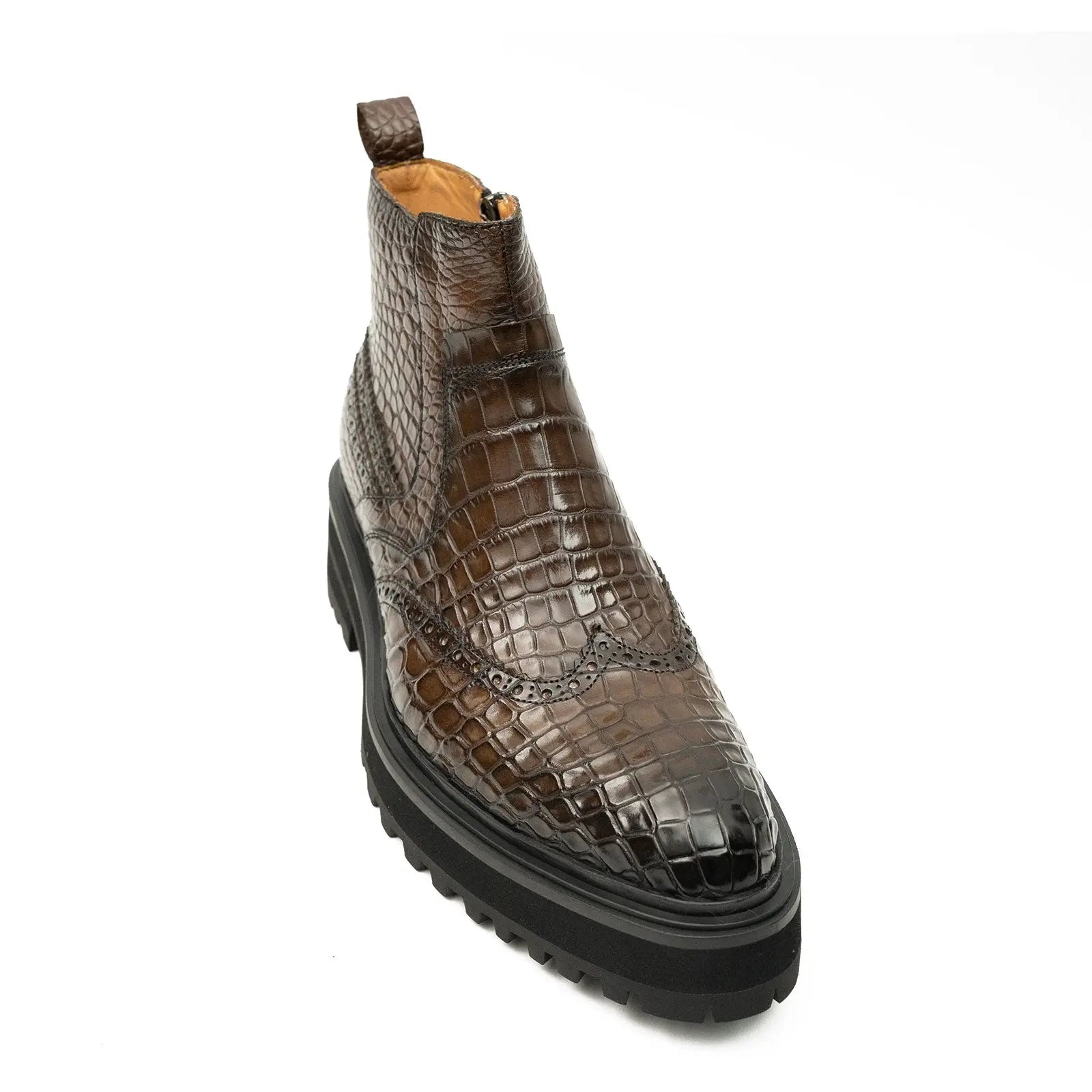 Crocodile - Skin Chelsea Boots with Chunky Sole DIVINCH