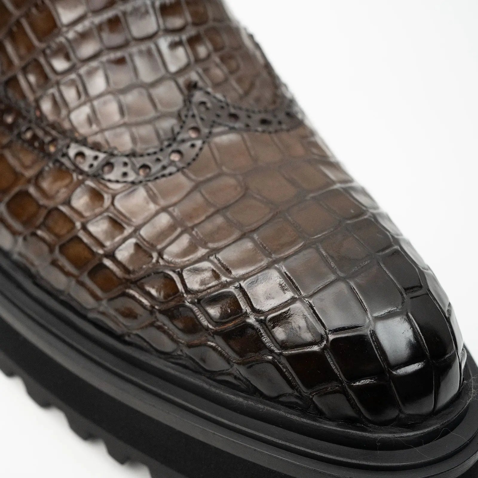 Crocodile - Skin Chelsea Boots with Chunky Sole DIVINCH
