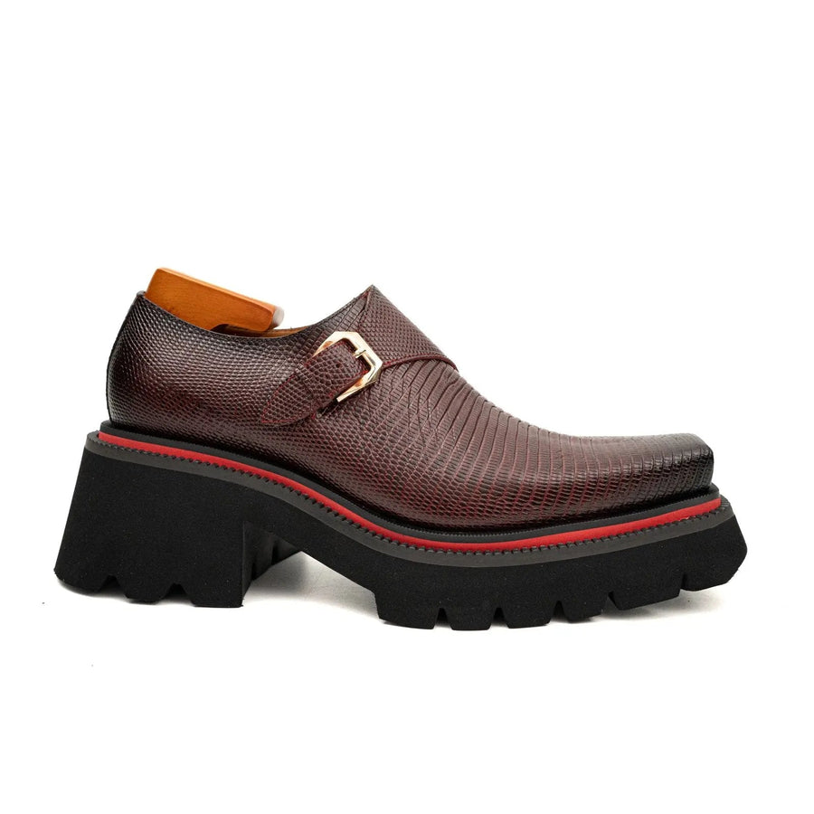 DIVINCH Lizard-Effect Platform Monk Shoe Divinch