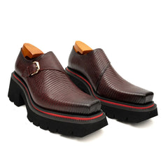 DIVINCH Lizard-Effect Platform Monk Shoe Divinch