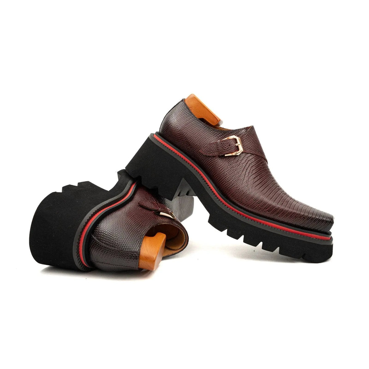 DIVINCH Lizard-Effect Platform Monk Shoe Divinch