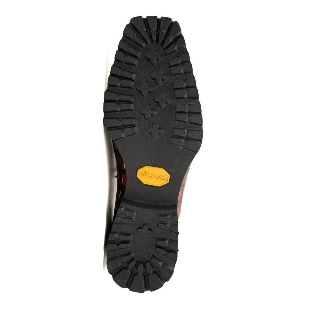 Orange-Brown and Black Textured Derby Shoe