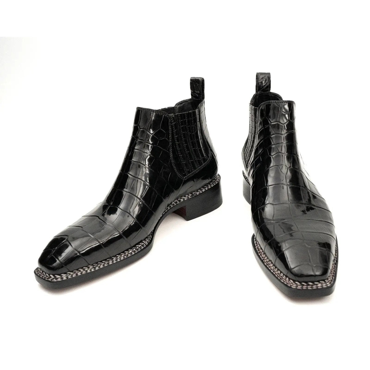 Black Textured Chelsea Ankle Boot
