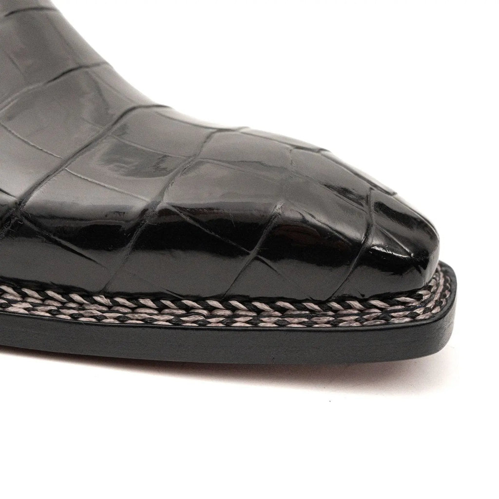 Black Textured Chelsea Ankle Boot