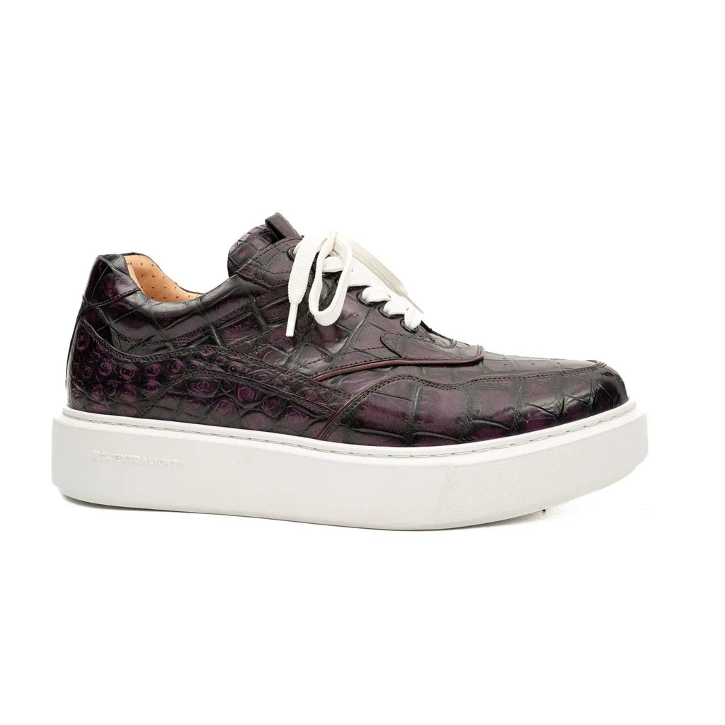 Dark Purple Textured Low-Top Sneaker