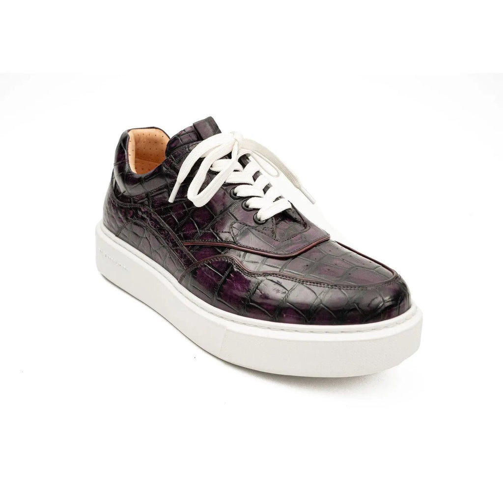 Dark Purple Textured Low-Top Sneaker