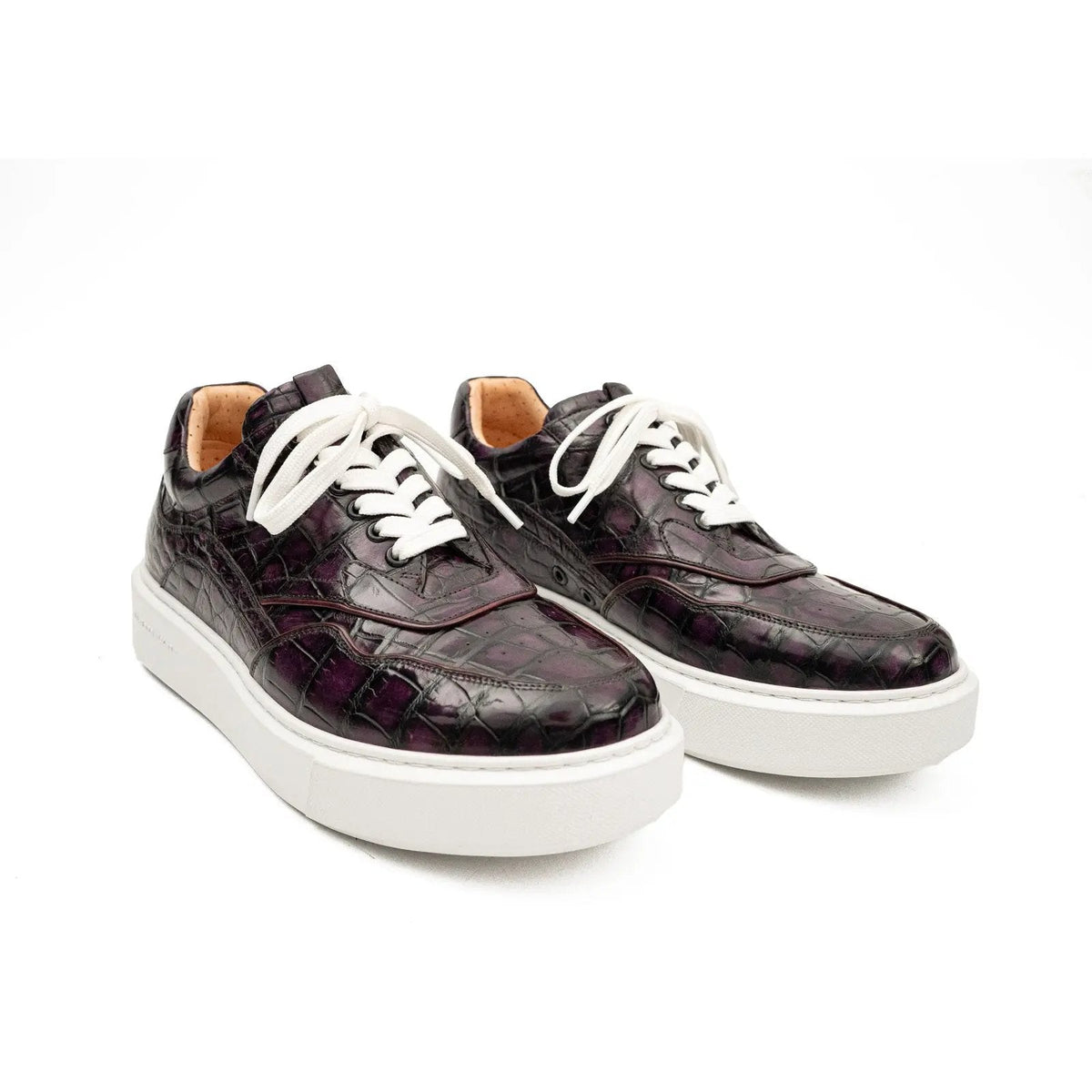 Dark Purple Textured Low-Top Sneaker