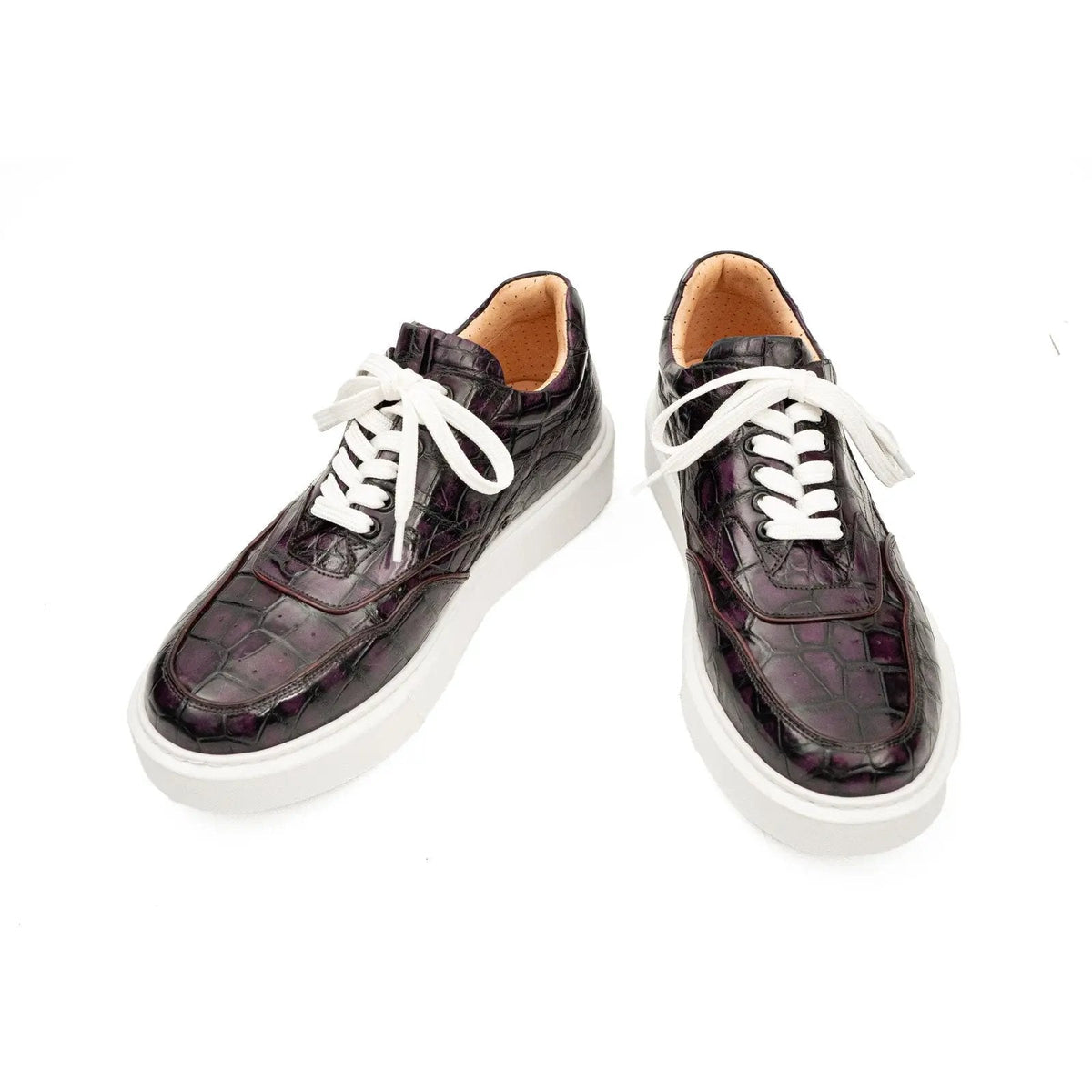 Dark Purple Textured Low-Top Sneaker