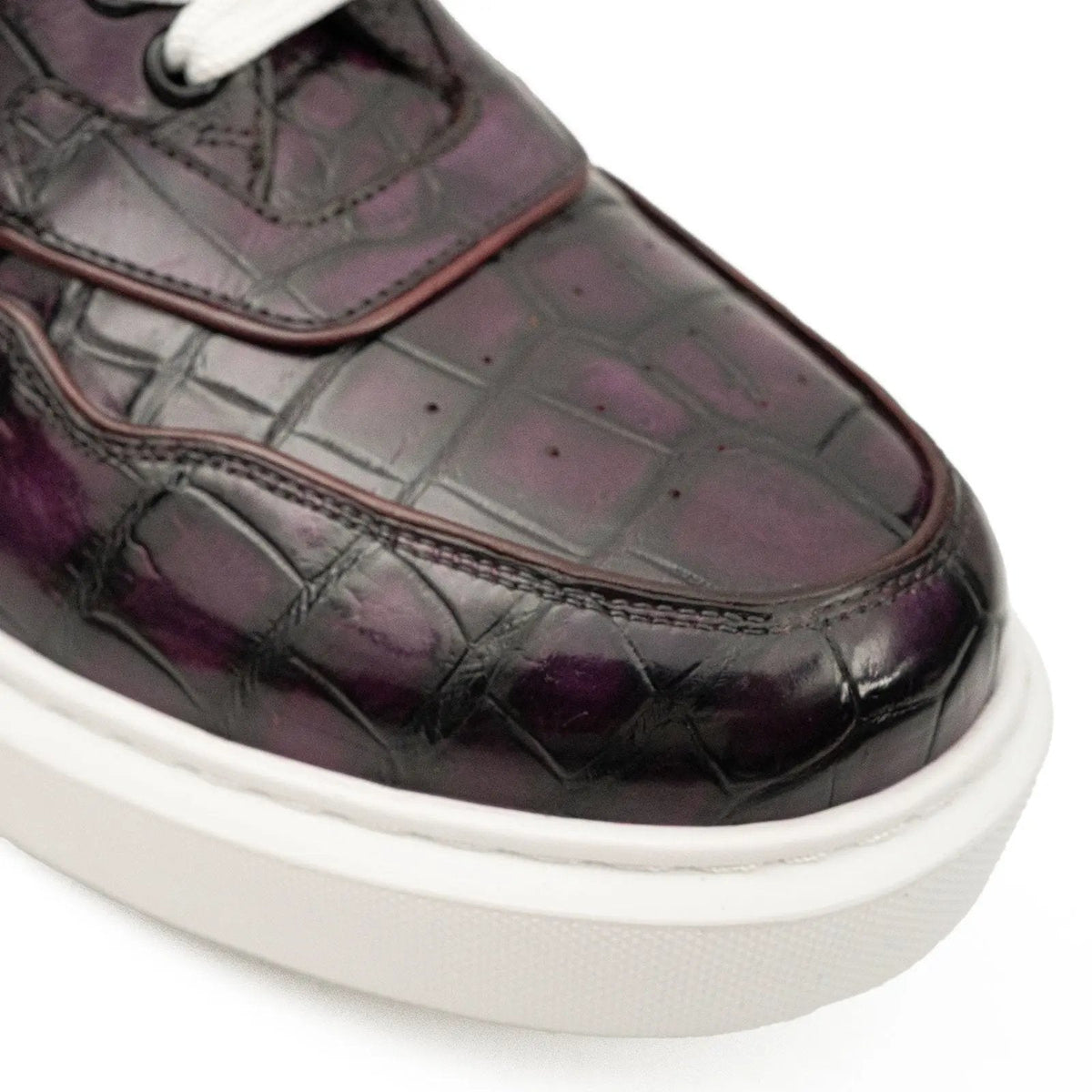 Dark Purple Textured Low-Top Sneaker