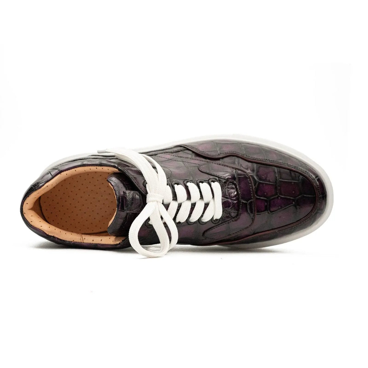 Dark Purple Textured Low-Top Sneaker