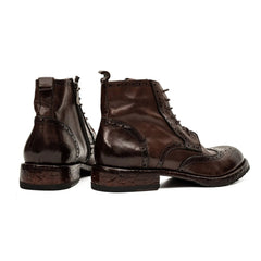 Dark Brown Brogue Combat Boot DIVINCH