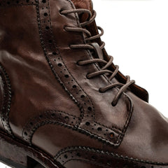 Dark Brown Brogue Combat Boot DIVINCH