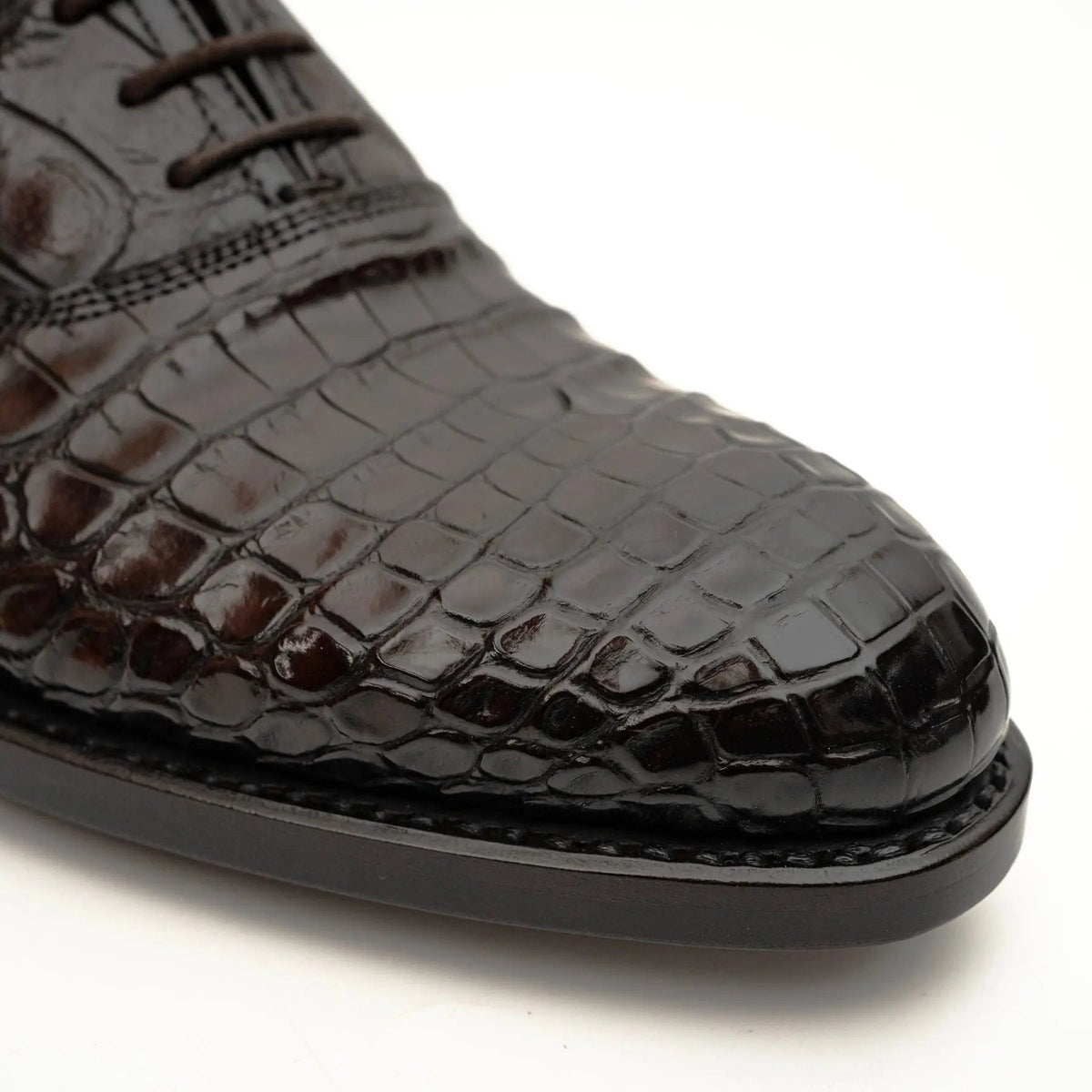Dark Brown Crocodile Derby Shoe DIVINCH