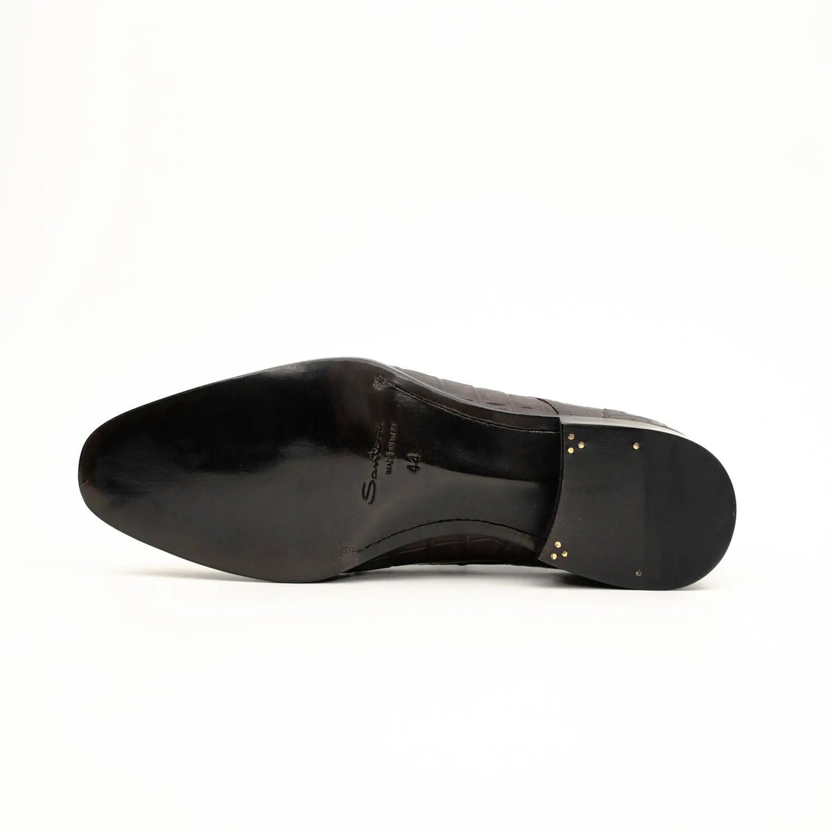 Dark Brown Crocodile-Textured Derby DIVINCH