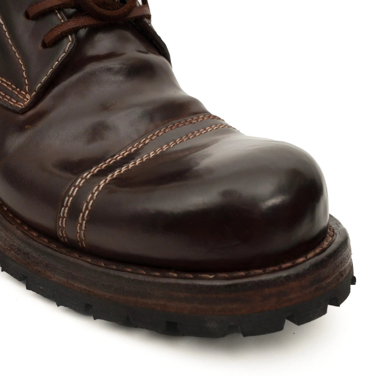 Dark Brown Horsehide Combat Boots DIVINCH