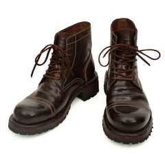 Dark Brown Horsehide Combat Boots DIVINCH
