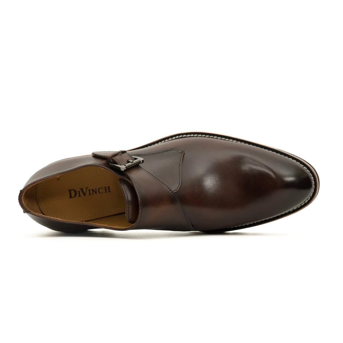 Dark Brown Lug Sole Monk Strap Shoes DIVINCH
