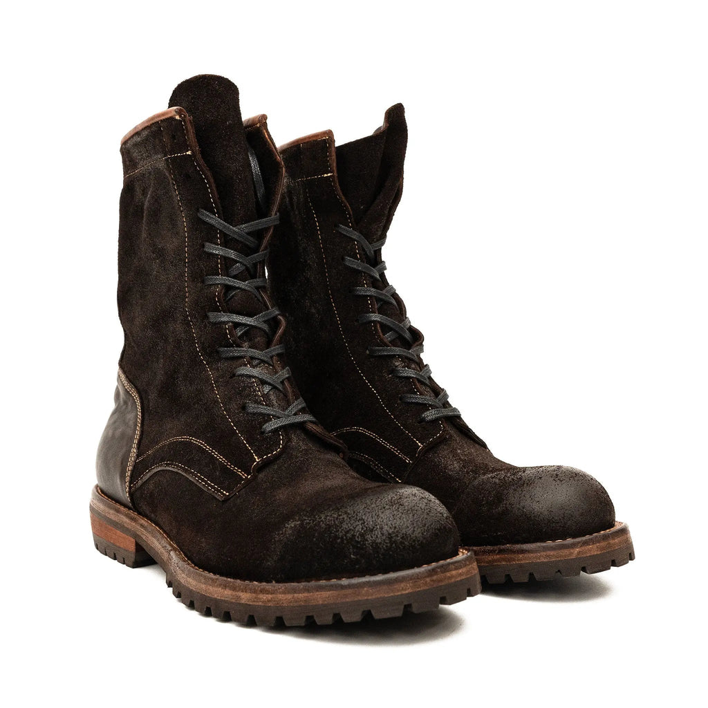 DIVINCH 5002A dark brown lace-up boots pair front view