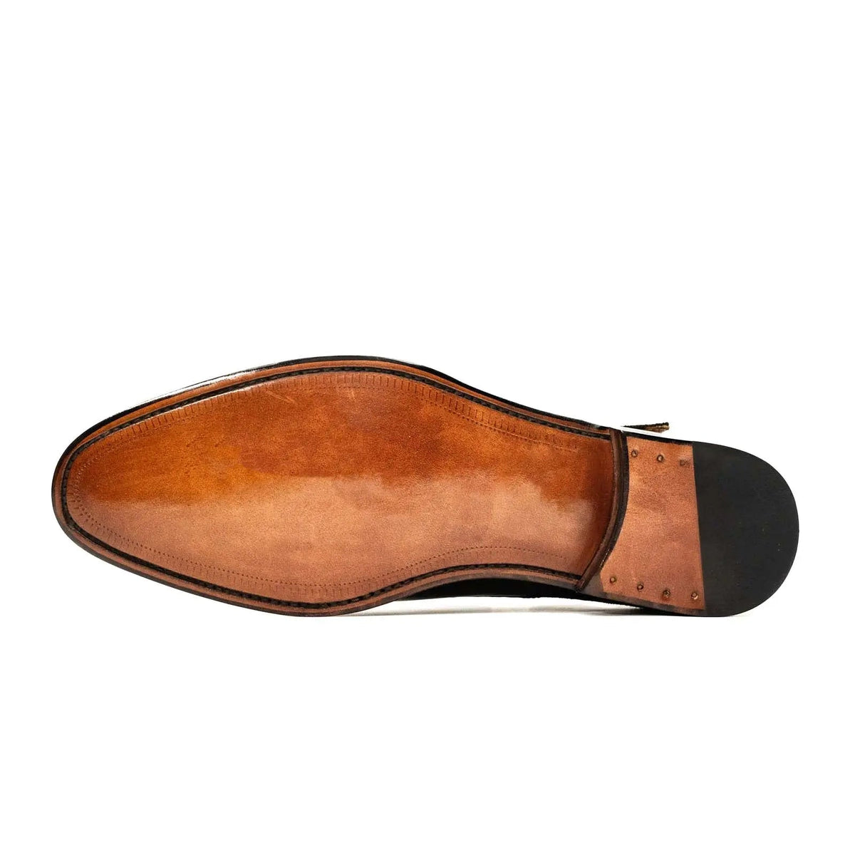 Dark Brown Suede-Panel Monk Shoe DIVINCH