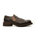 Dark Brown Washed Horse Leather Slip-On Casual Shoes DIVINCH