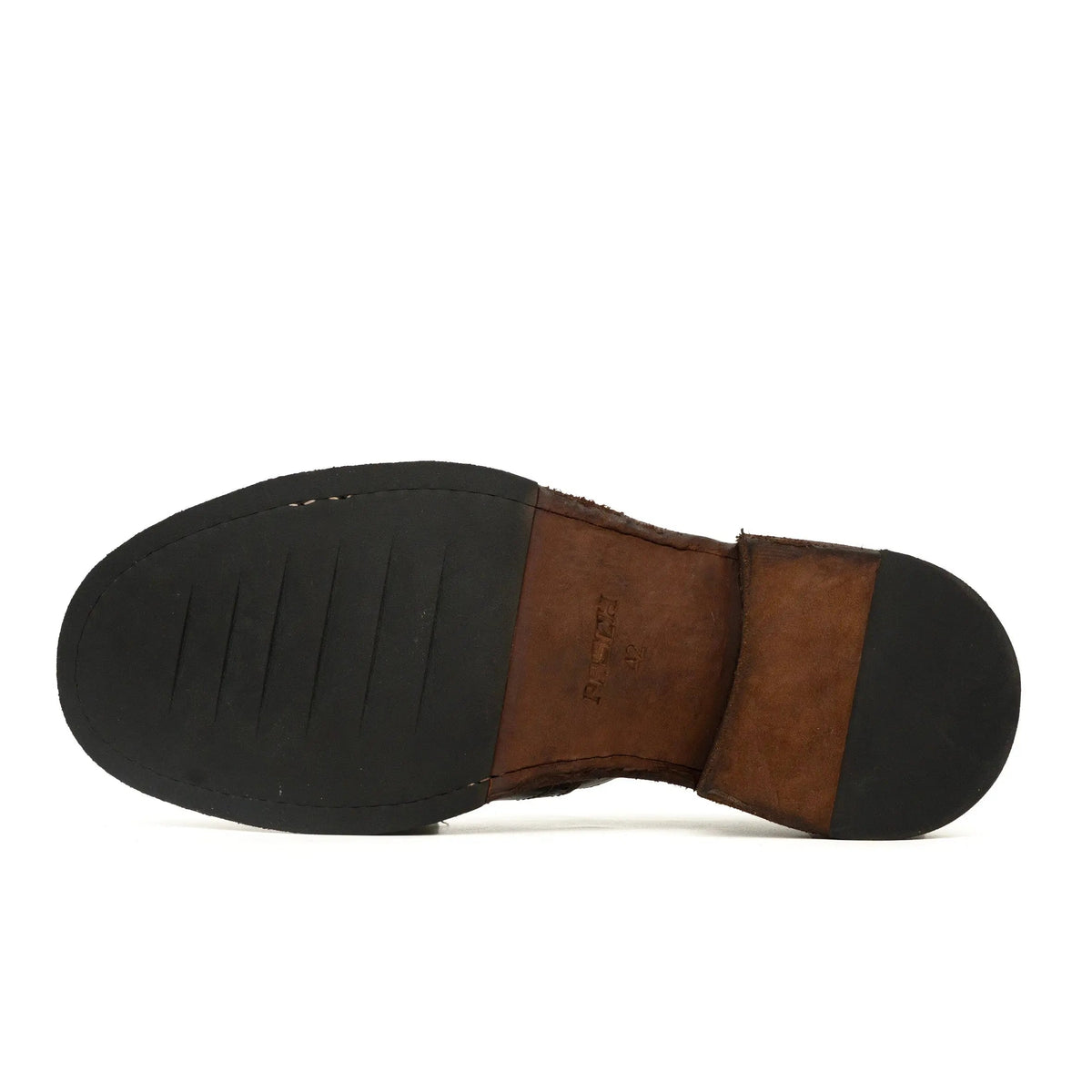 Dark Brown Washed Horse Leather Slip-On Casual Shoes DIVINCH