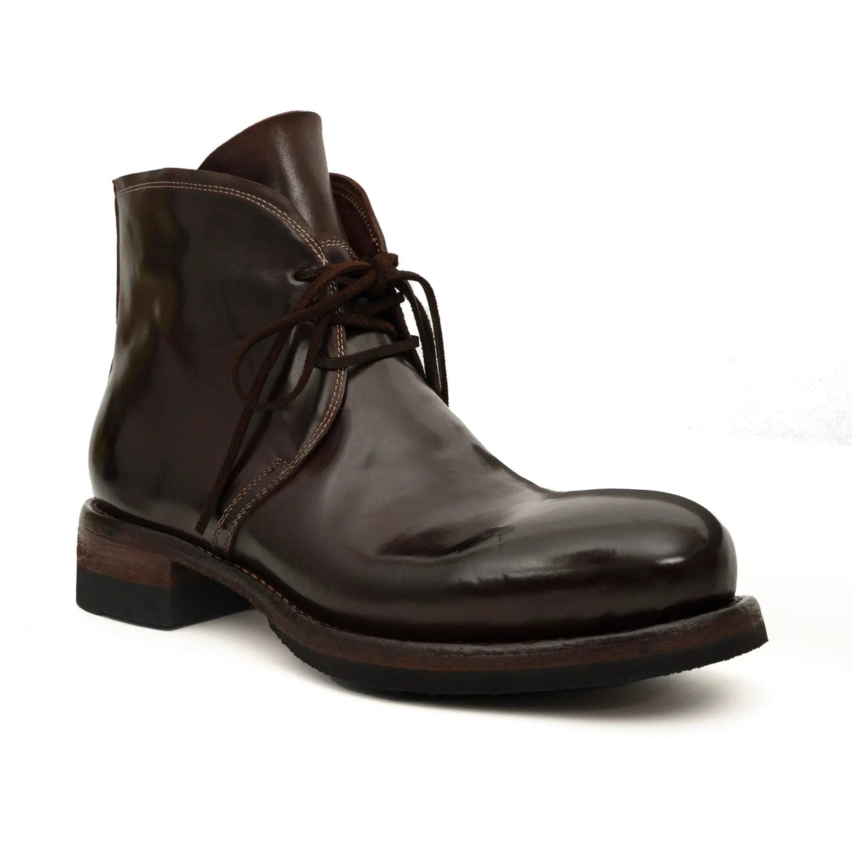 Dark Brown Washed Shell Cordovan Chukka Boots DIVINCH