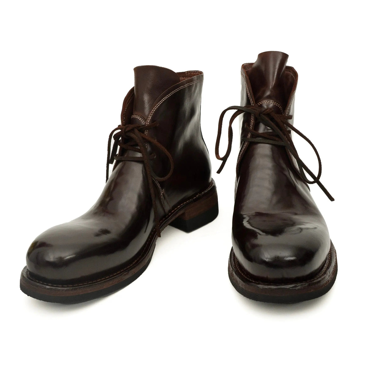 Dark Brown Washed Shell Cordovan Chukka Boots DIVINCH