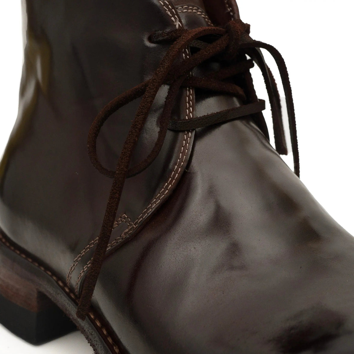Dark Brown Washed Shell Cordovan Chukka Boots DIVINCH