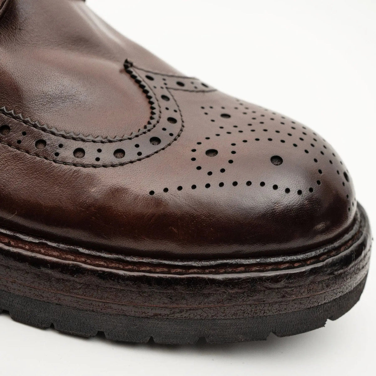 Dark Brown Wingtip Combat Boot DIVINCH