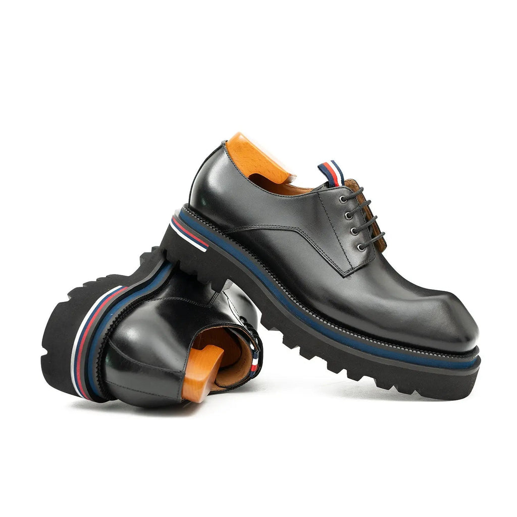 Derby Shoes Chunky 6cm heel boost Black DIVINCH