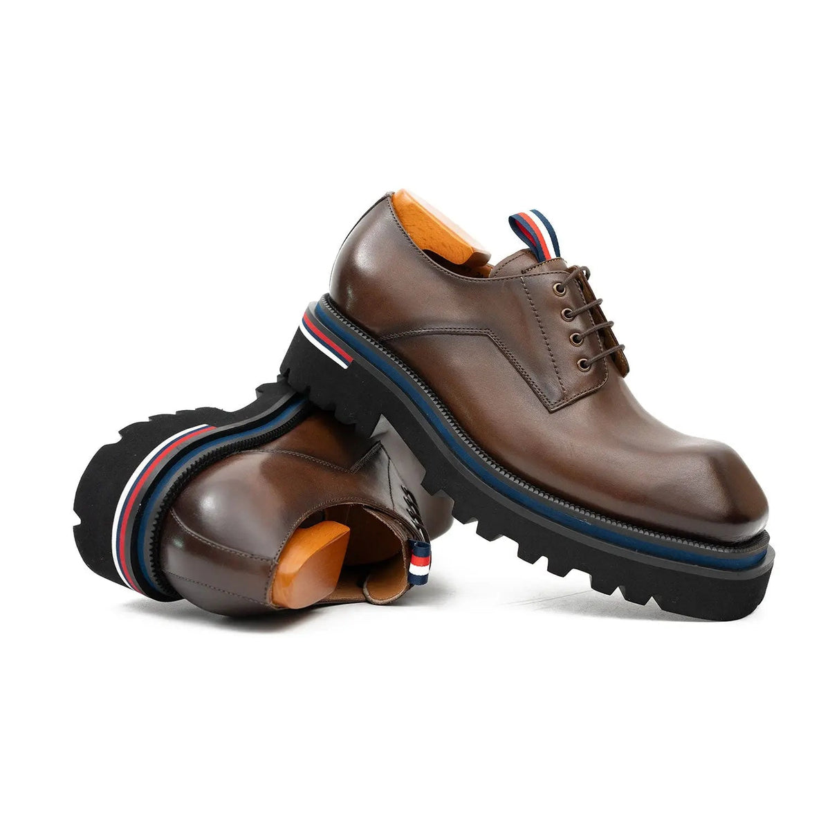 Derby Shoes Chunky 6cm heel boost Coffee DIVINCH