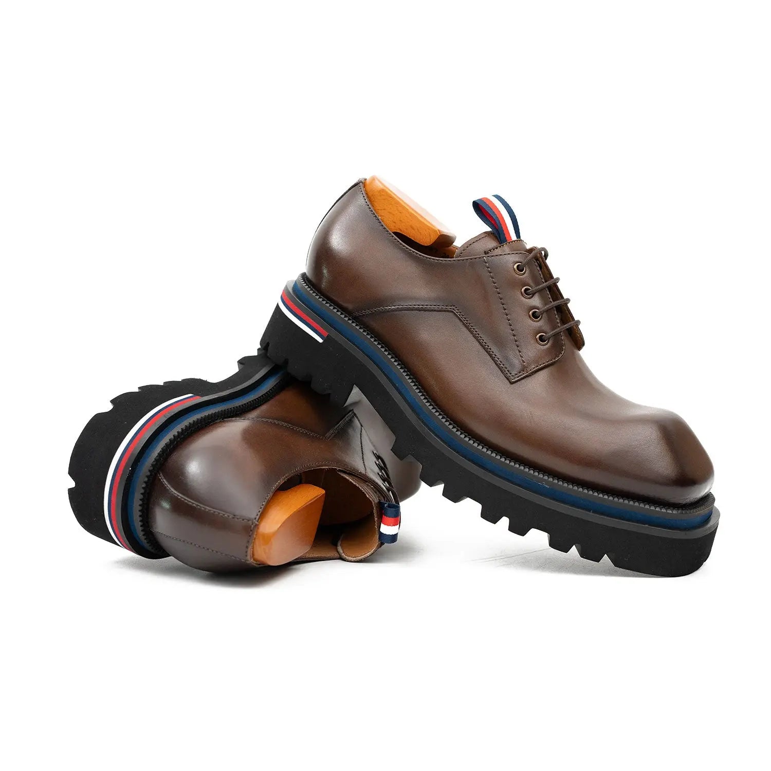 Derby Shoes Chunky 6cm heel boost Coffee DIVINCH