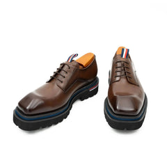 Derby Shoes Chunky 6cm heel boost Coffee DIVINCH