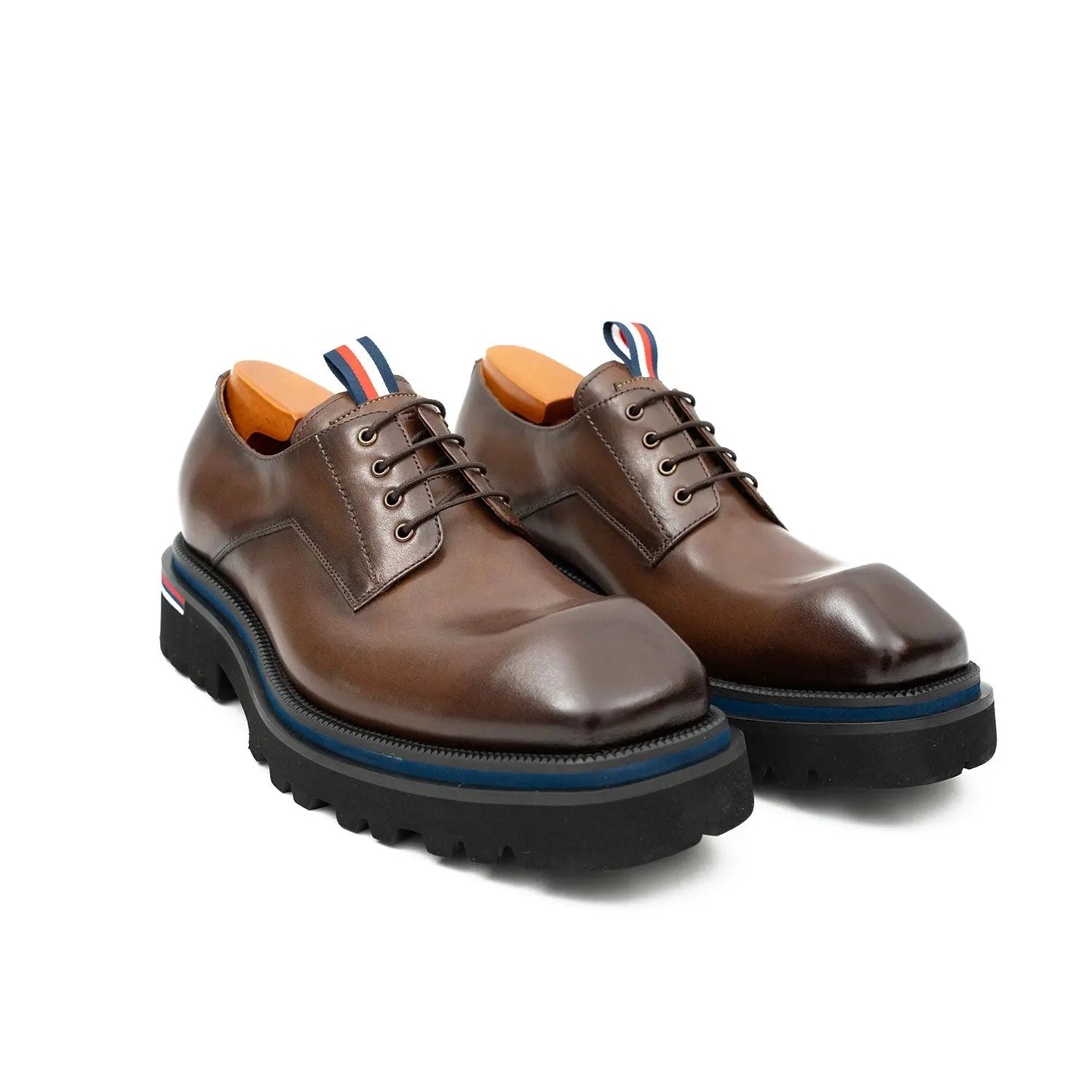 Derby Shoes Chunky 6cm heel boost Coffee DIVINCH