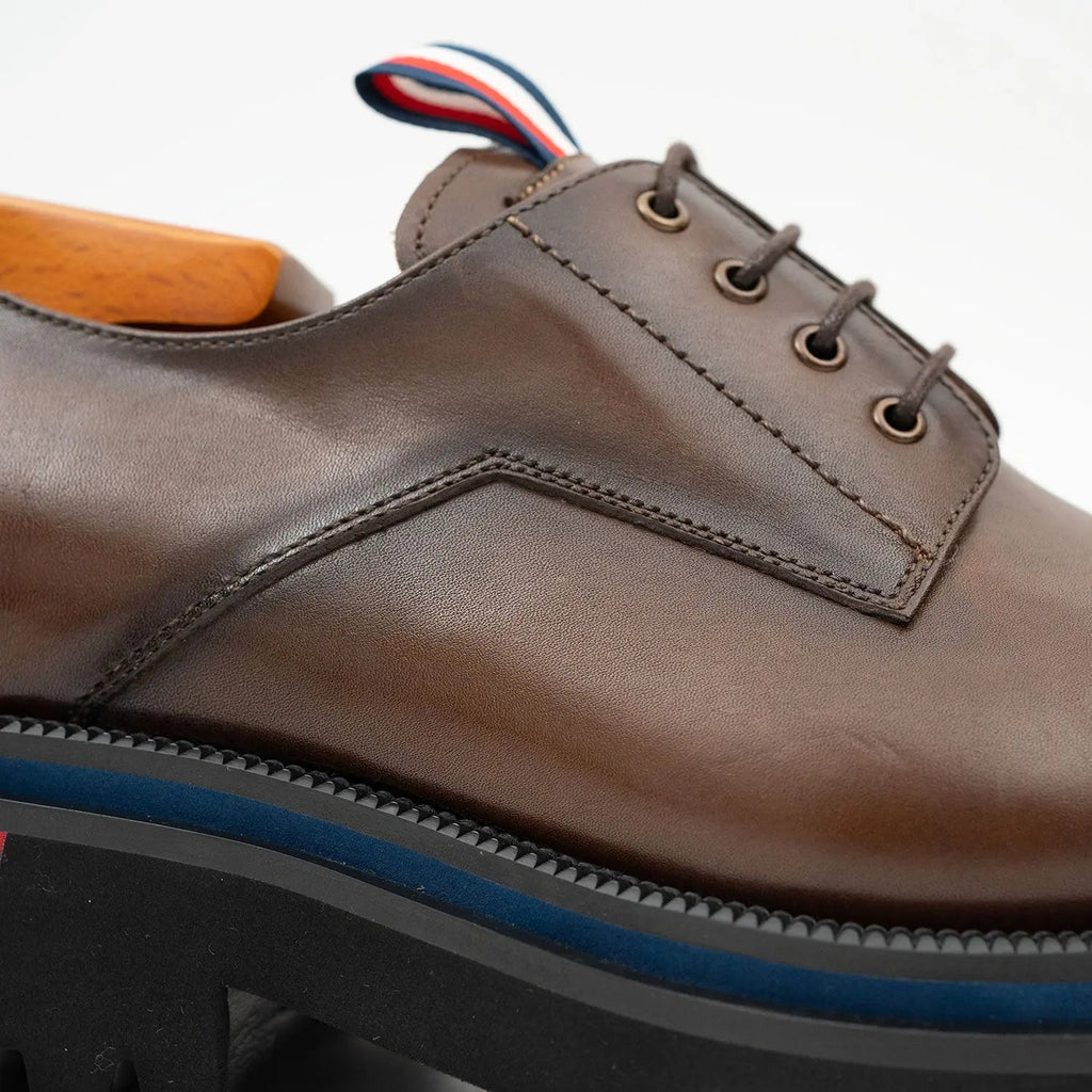 Derby Shoes Chunky 6cm heel boost Coffee DIVINCH