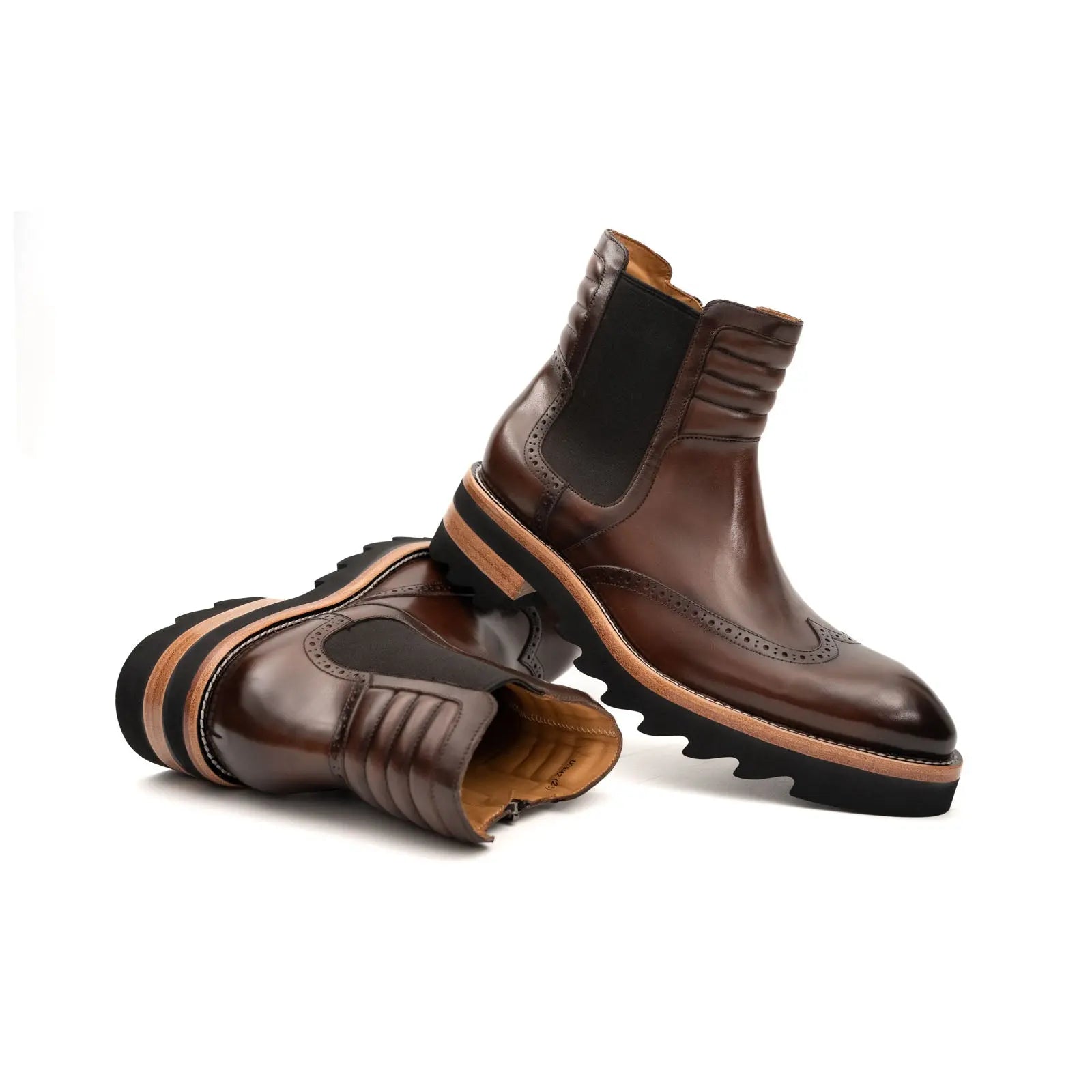 Espresso Brogue Lug Sole Chelsea DIVINCH