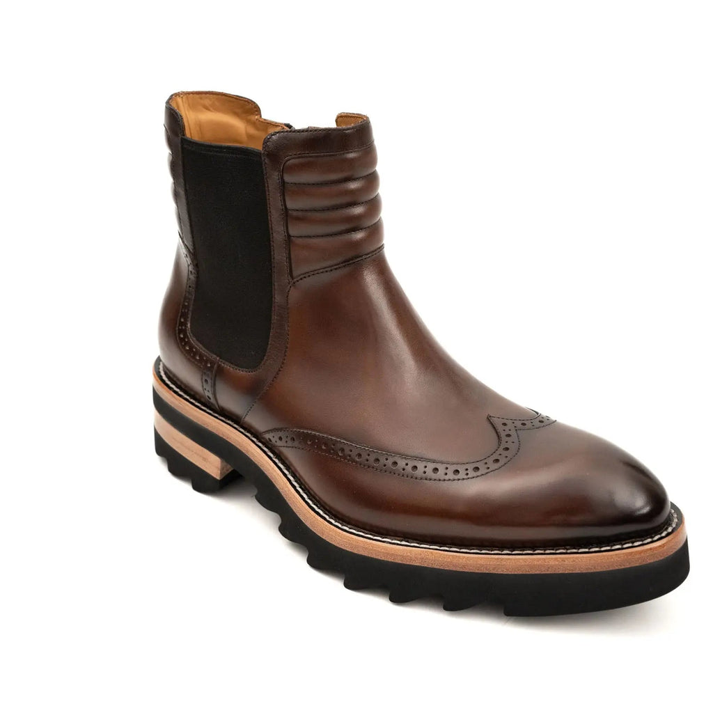 Espresso Brogue Lug Sole Chelsea DIVINCH