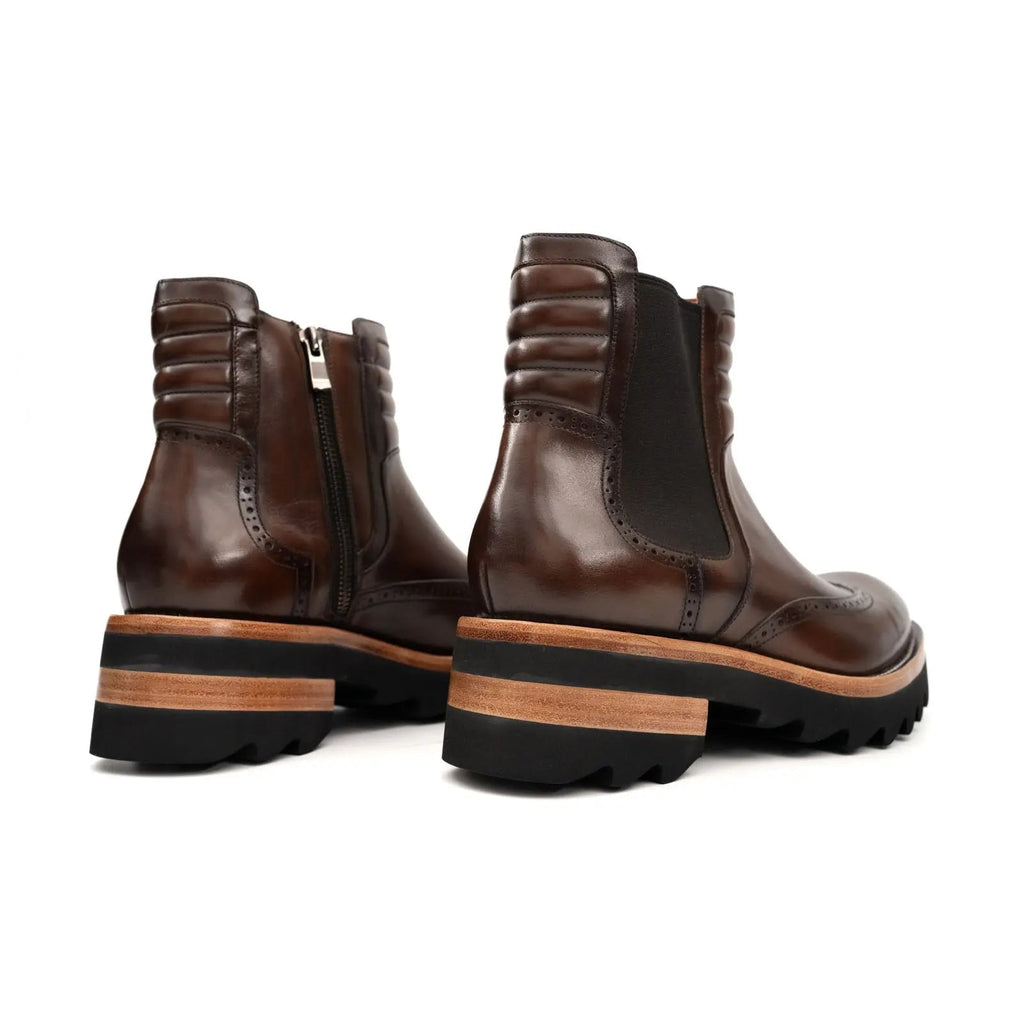 Espresso Brogue Lug Sole Chelsea DIVINCH