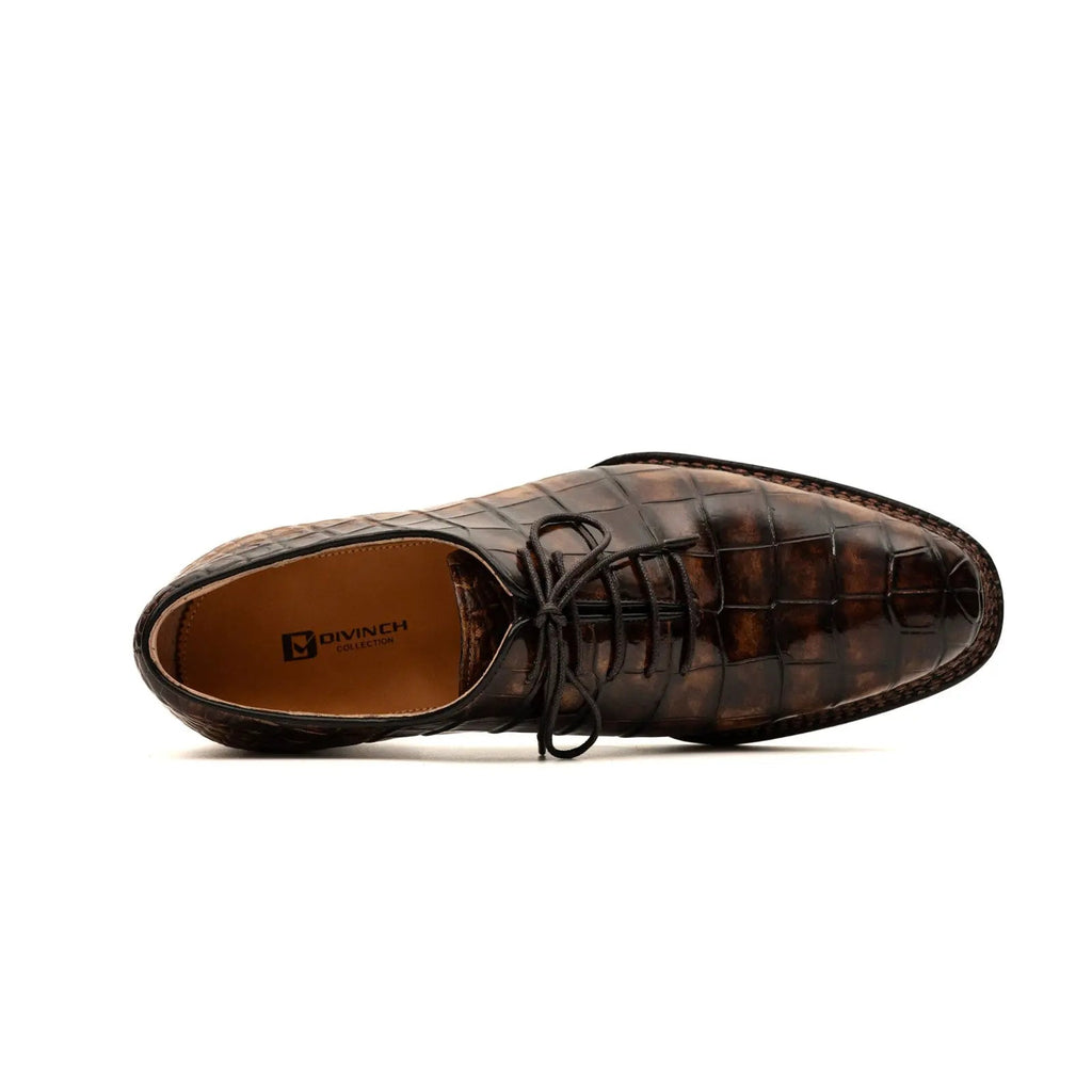 Espresso Crocodile Oxford DIVINCH